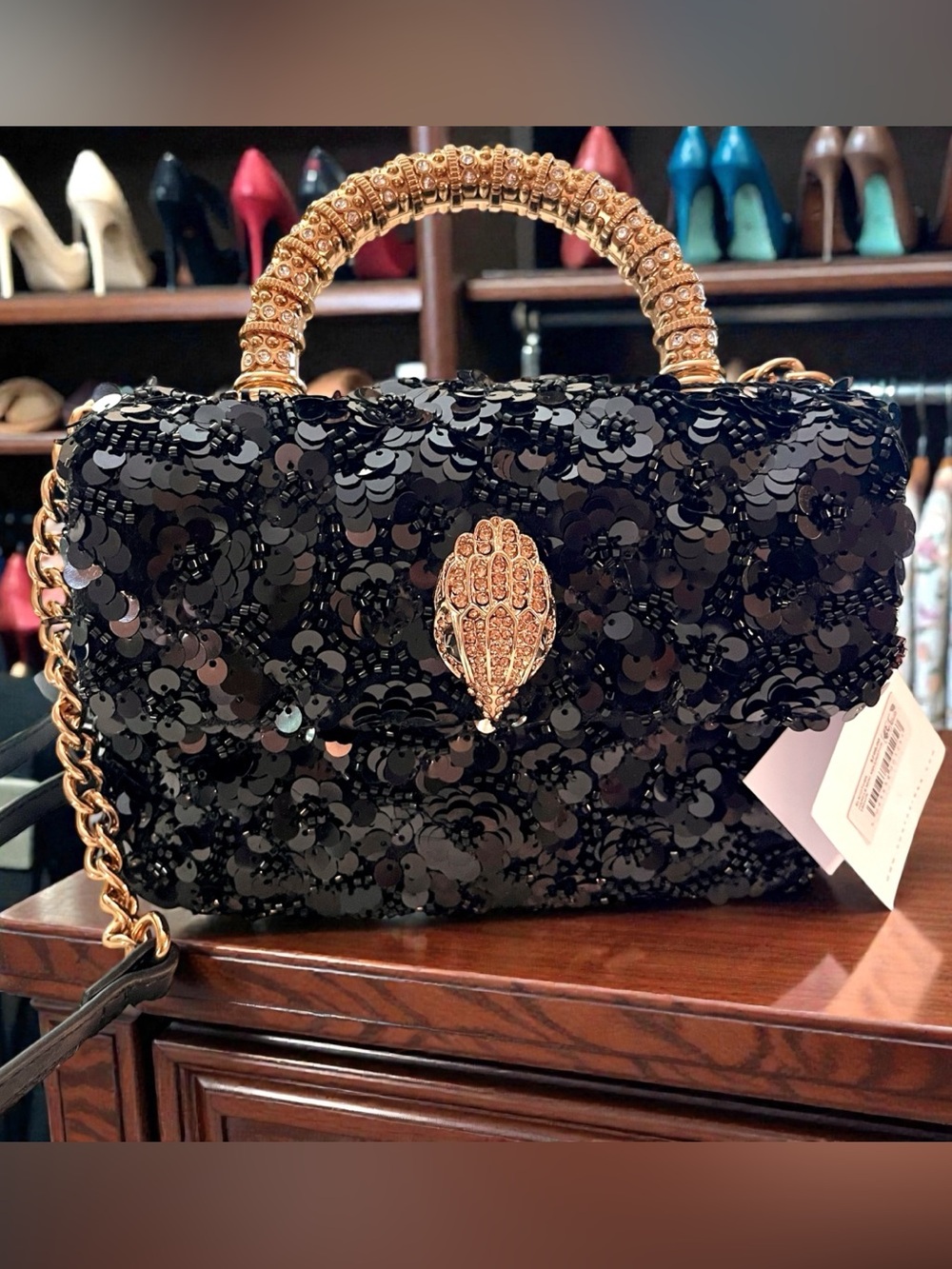 Kurt Geiger NWT! Mini Kensington Sequin Top Handle Bag